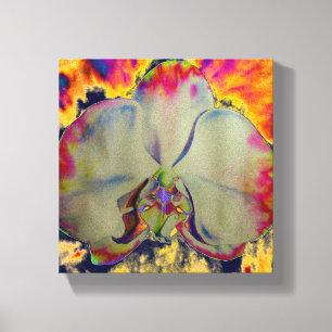 Lienzo Orquídea de fuego, pintura tropical abstracta de f