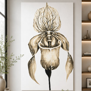 Lienzo Orquídea Paphiopedilum de color vivo