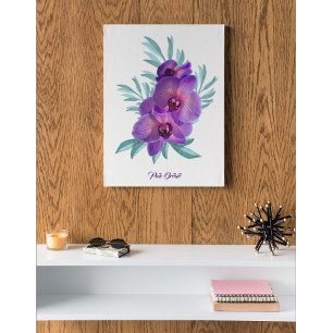 Lienzo Orquídea Rosa Floral Canvas Wall Art Poster
