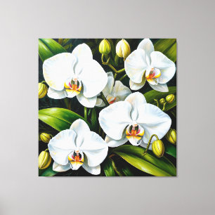 Lienzo orquídeas blancas hermosas