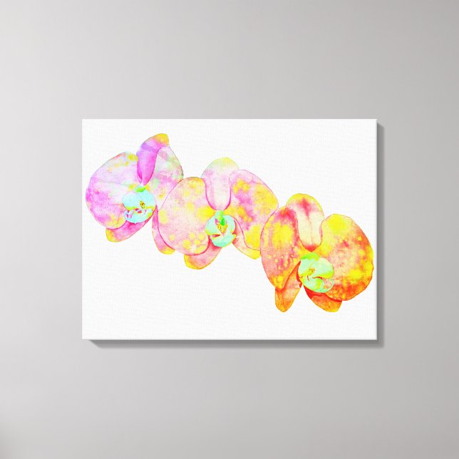 Lienzo orquídeas caribeñas, flores acuáticas tropicales (Anverso)