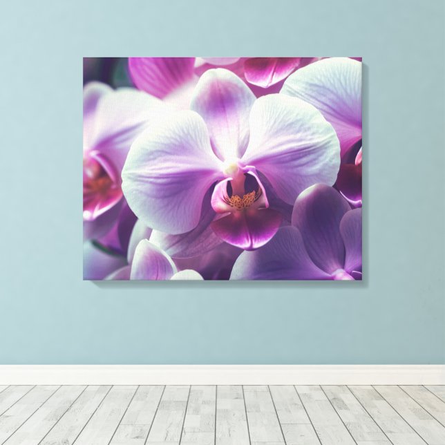 Lienzo Orquídeas Decorativas De Estilo Moderno (Insitu (piso de madera))