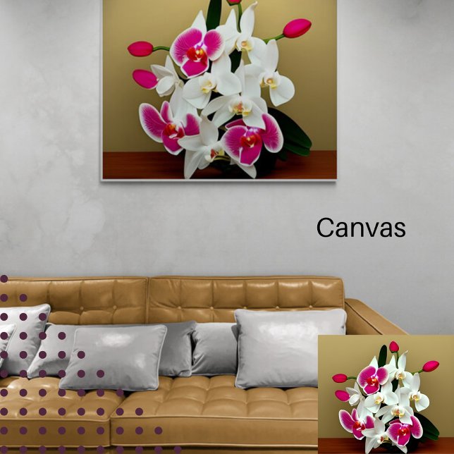 Lienzo Orquídeas elegantes blancas y rosas (Subido por el creador)