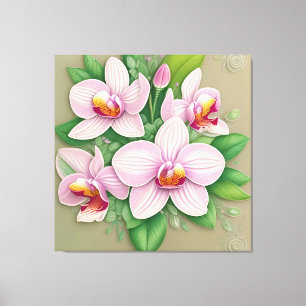 Lienzo Orquídeas rosadas elegantes en floración