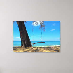 Lienzo Oscilaciones y árbol en la arena
