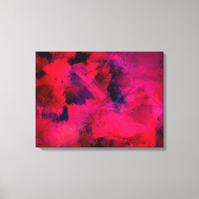 Lienzo Oscuro rojo y morado negrita y resumen moderno (Anverso)