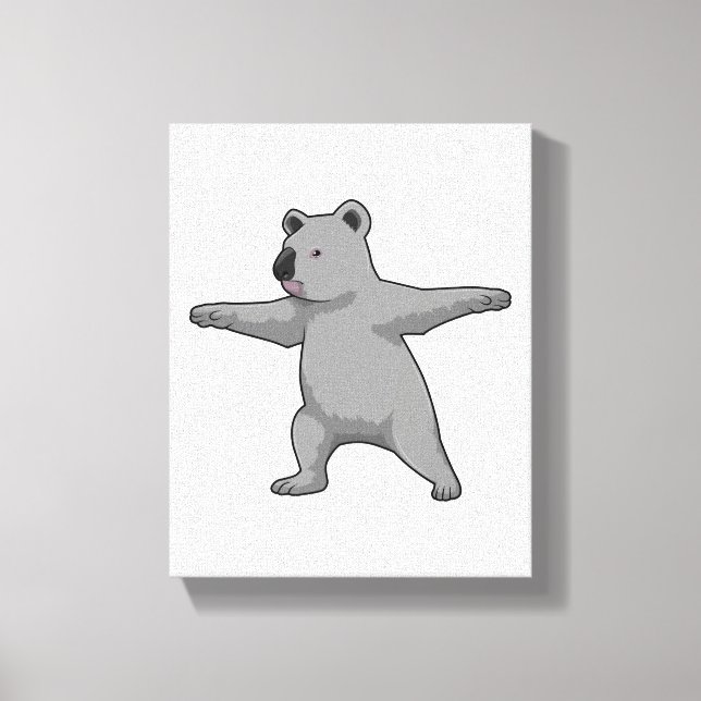 Lienzo Osito Koala en el gimnasio del yoga (Anverso)