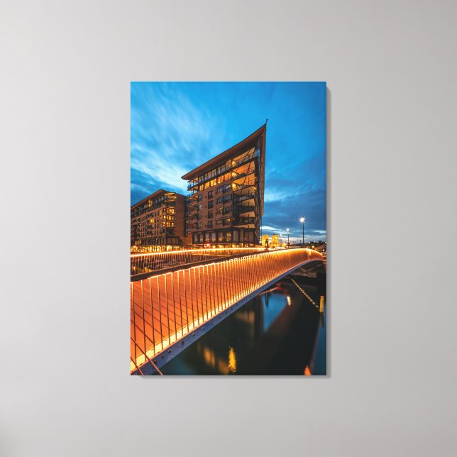 Lienzo Oslo por la noche, Noruega (Anverso)