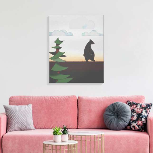 Lienzo Oso caminando al atardecer (Insitu (Sala de estar))
