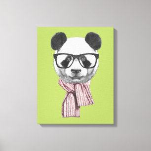 Lienzo Oso de panda listo del invierno
