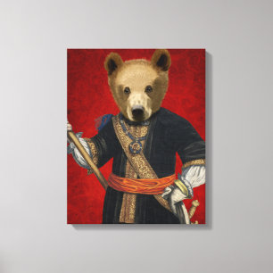 Lienzo Oso en barras azules