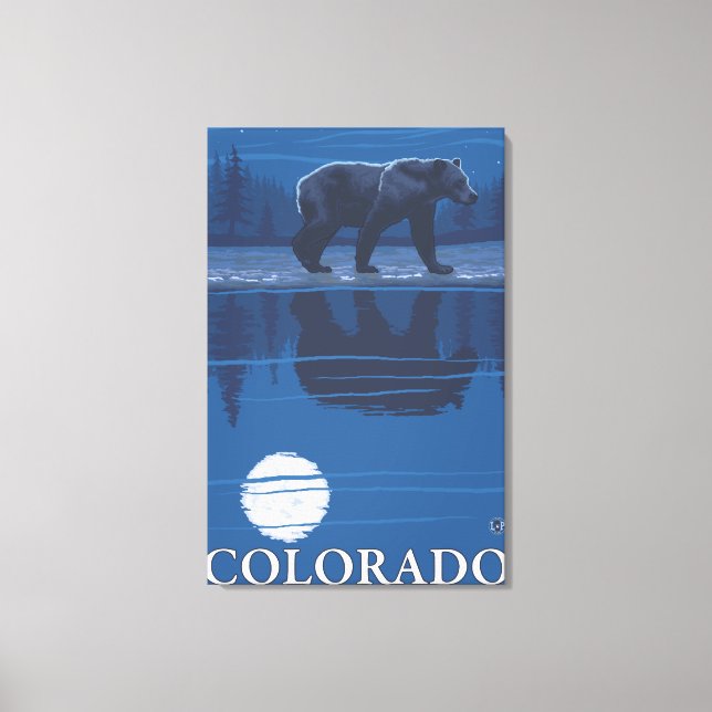 Lienzo Oso en MoonlightColorado (Anverso)