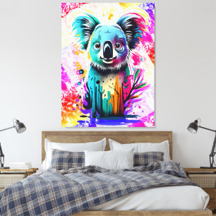 Lienzo Oso Koala - Colorida pintura del oso de Koala