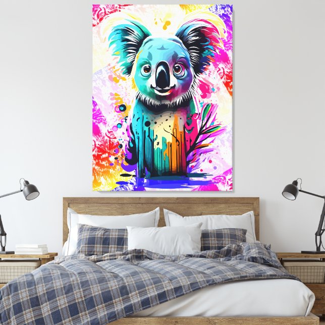 Lienzo Oso Koala - Colorida pintura del oso de Koala (Insitu(Dormitorio))