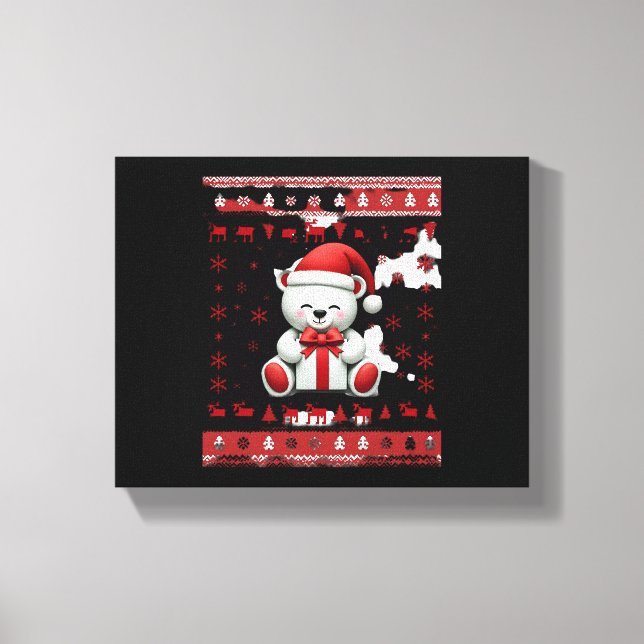 Lienzo Oso Navidad Navidad (5) (Anverso)