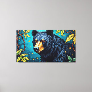 Lienzo Oso Negro Americano: Majestad de los Bosques