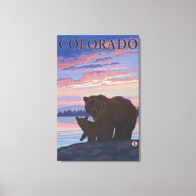 Lienzo Oso Negro y CubColorado (Anverso)