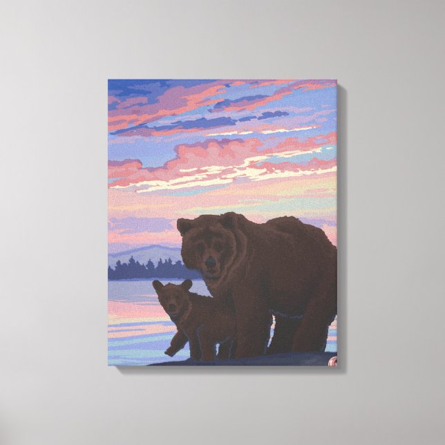 Lienzo Oso Negro y CubColorado (Anverso)