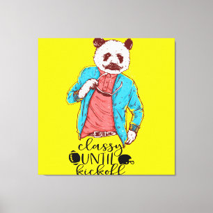 Lienzo Oso Panda Elegante Hasta el Inicio Fútbol American