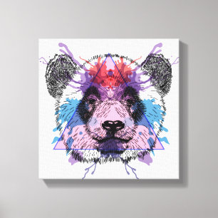 Lienzo Oso Panda geométrico