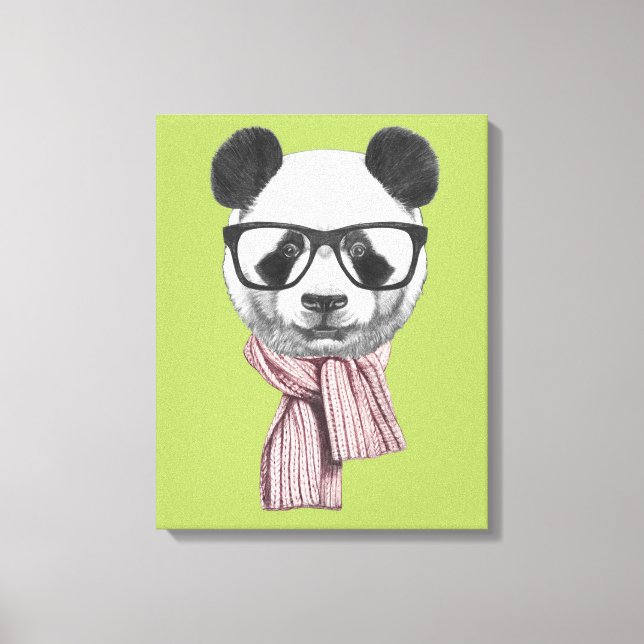 Lienzo Oso Panda listo para el invierno (Anverso)