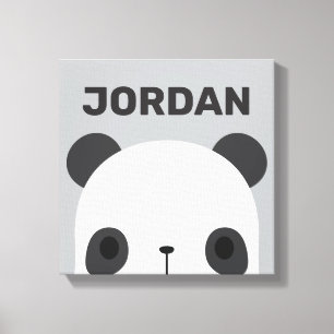 Lienzo Oso Panda Pequeño y Lindo con Nombre Personalizado