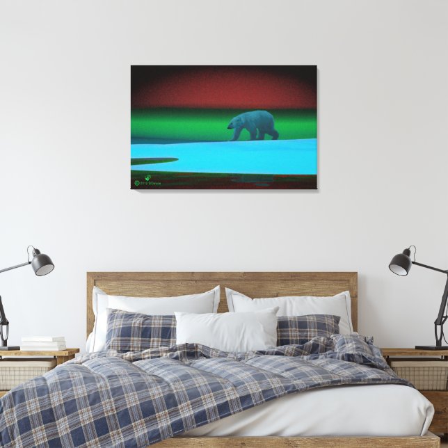 Lienzo Oso polar Luces Polares (Insitu(Dormitorio))