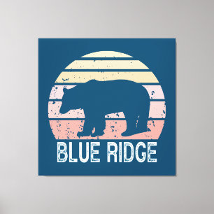 Lienzo Oso Retro De Ridge Azul
