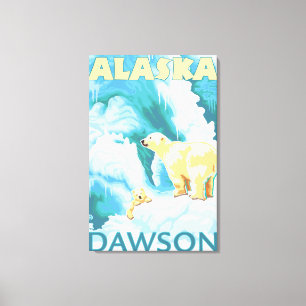 Lienzo Osos polares y Cub - Dawson, Alaska