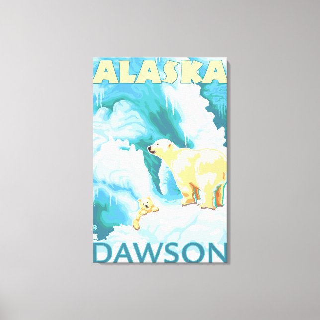 Lienzo Osos Polares y Cubo - Dawson, Alaska (Anverso)
