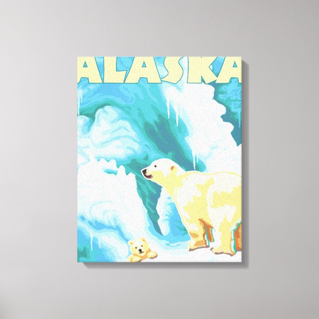 Lienzo Osos Polares y Cubo - Ketchikan, Alaska (Anverso)