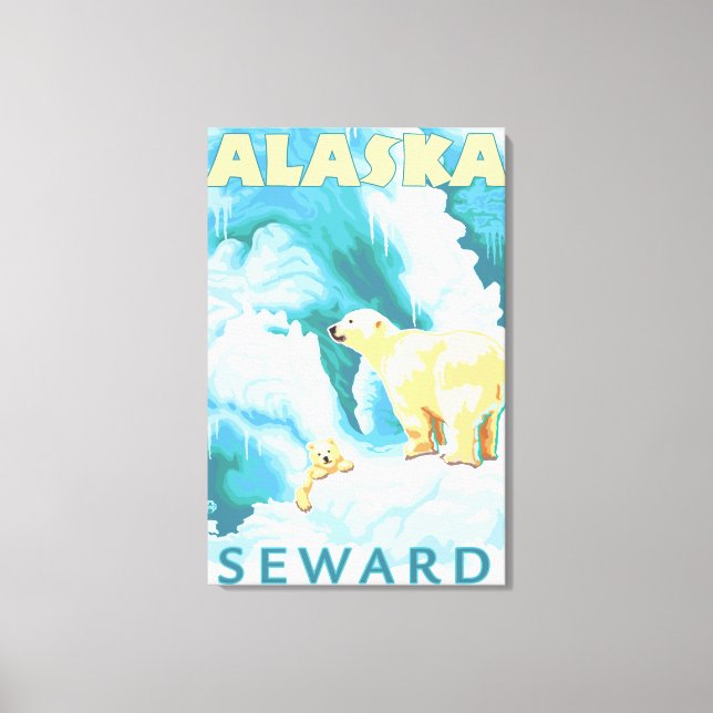 Lienzo Osos Polares y Cubo - Seward, Alaska (Anverso)