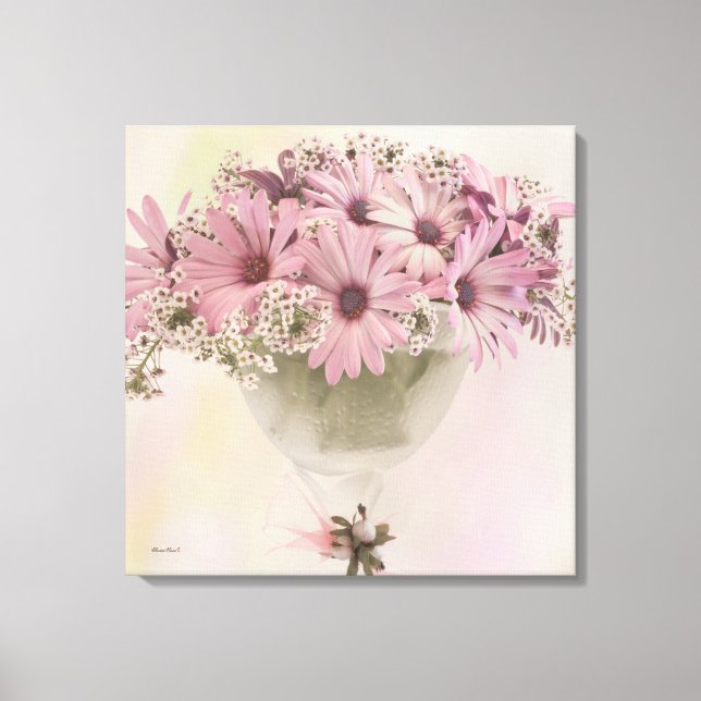 Lienzo Osteospernum rosa (Anverso)