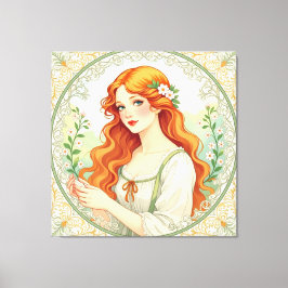 Lienzo „Osterzauber – Das Mädchen und der Frühlingshase“