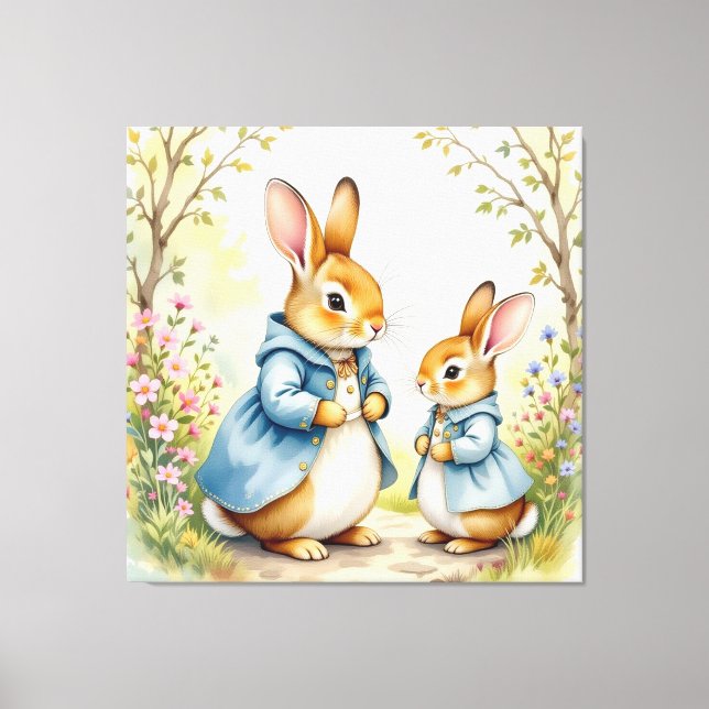 Lienzo „Osterzauber – Das Mädchen und der Frühlingshase“ (Anverso)