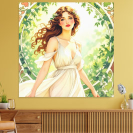 Lienzo „Osterzauber – Das Mädchen und der Frühlingshase“