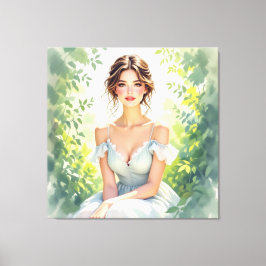 Lienzo „Osterzauber – Das Mädchen und der Frühlingshase“