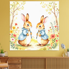 Lienzo „Osterzauber – Das Mädchen und der Frühlingshase“