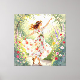 Lienzo „Osterzauber – Das Mädchen und der Frühlingshase“