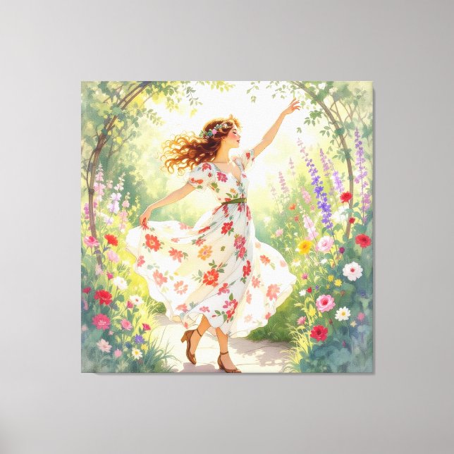 Lienzo „Osterzauber – Das Mädchen und der Frühlingshase“ (Anverso)