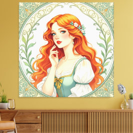 Lienzo „Osterzauber – Das Mädchen und der Frühlingshase“