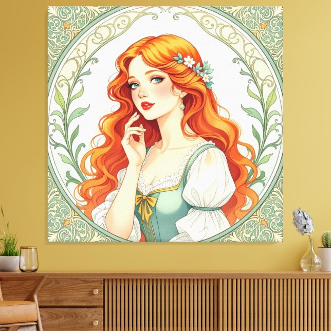 Lienzo „Osterzauber – Das Mädchen und der Frühlingshase“ (Insitu (Sala de estar))