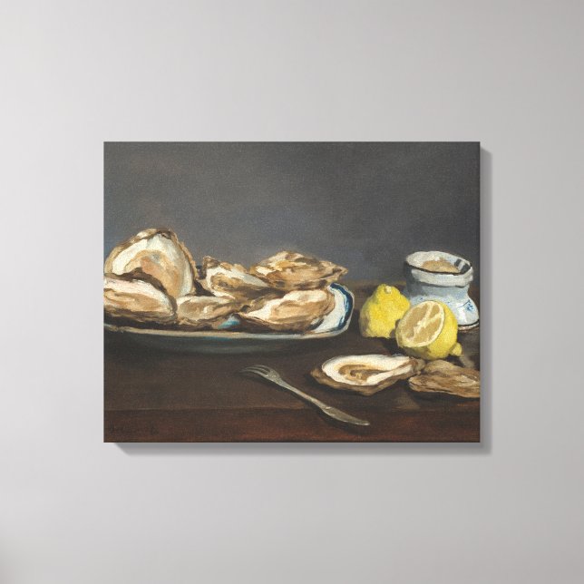 Lienzo Ostras (de Edouard Manet) (Anverso)
