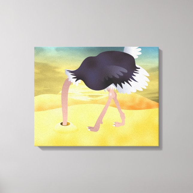 Lienzo Ostrich Personalizado Con Cabeza En Arena (Anverso)