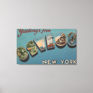 Lienzo Oswego, Nueva York - Escenas de letras grandes