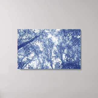 Lienzo Otoño azul - Efecto cianotipio