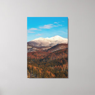 Lienzo Otoño e invierno en la montaña Snežnik