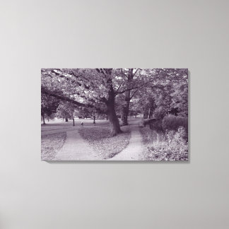 Lienzo Otoño en el parque - Tono púrpura BW