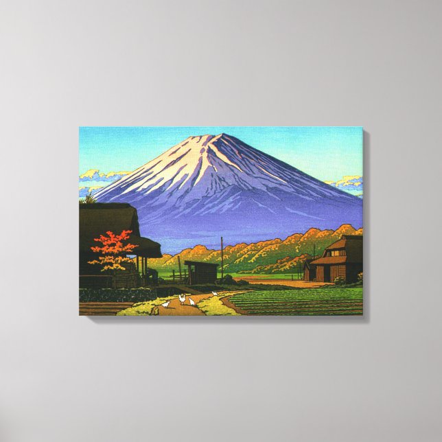 Lienzo Otoño en Funatsu Mt Fuji Kawase Hasui Poster 1953 (Anverso)