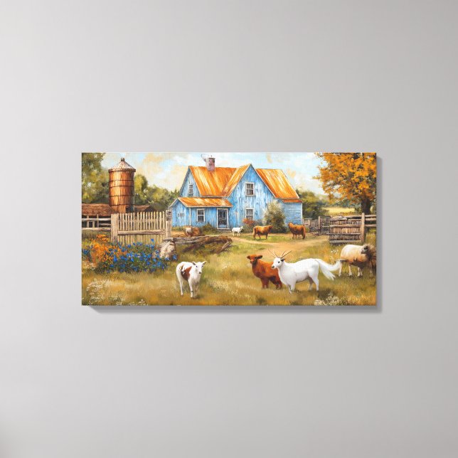 Lienzo Otoño en la granja (Anverso)